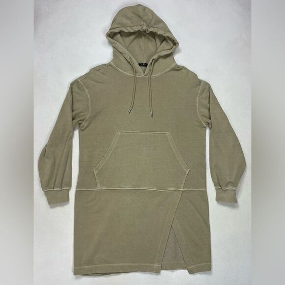 7 For All Mankind Hoodie Dress Women Small Tan - Picture 1 of 7